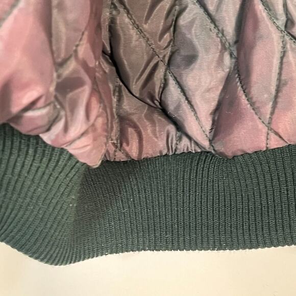 Vintage 90's Bugle Boy Outerwear Hunter Green Wool Varsity Bomber Jacket Coat - Picture 7 of 13